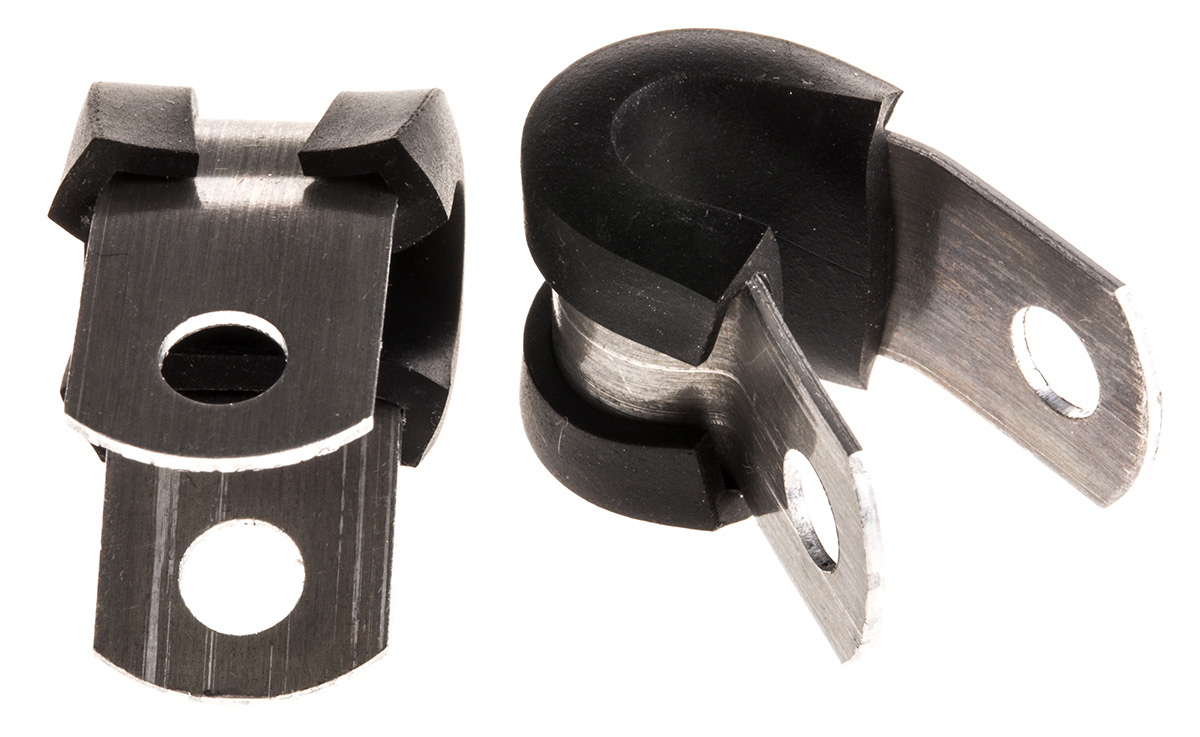 HellermannTyton 6.4mm Black, Natural, Aluminium P Clip