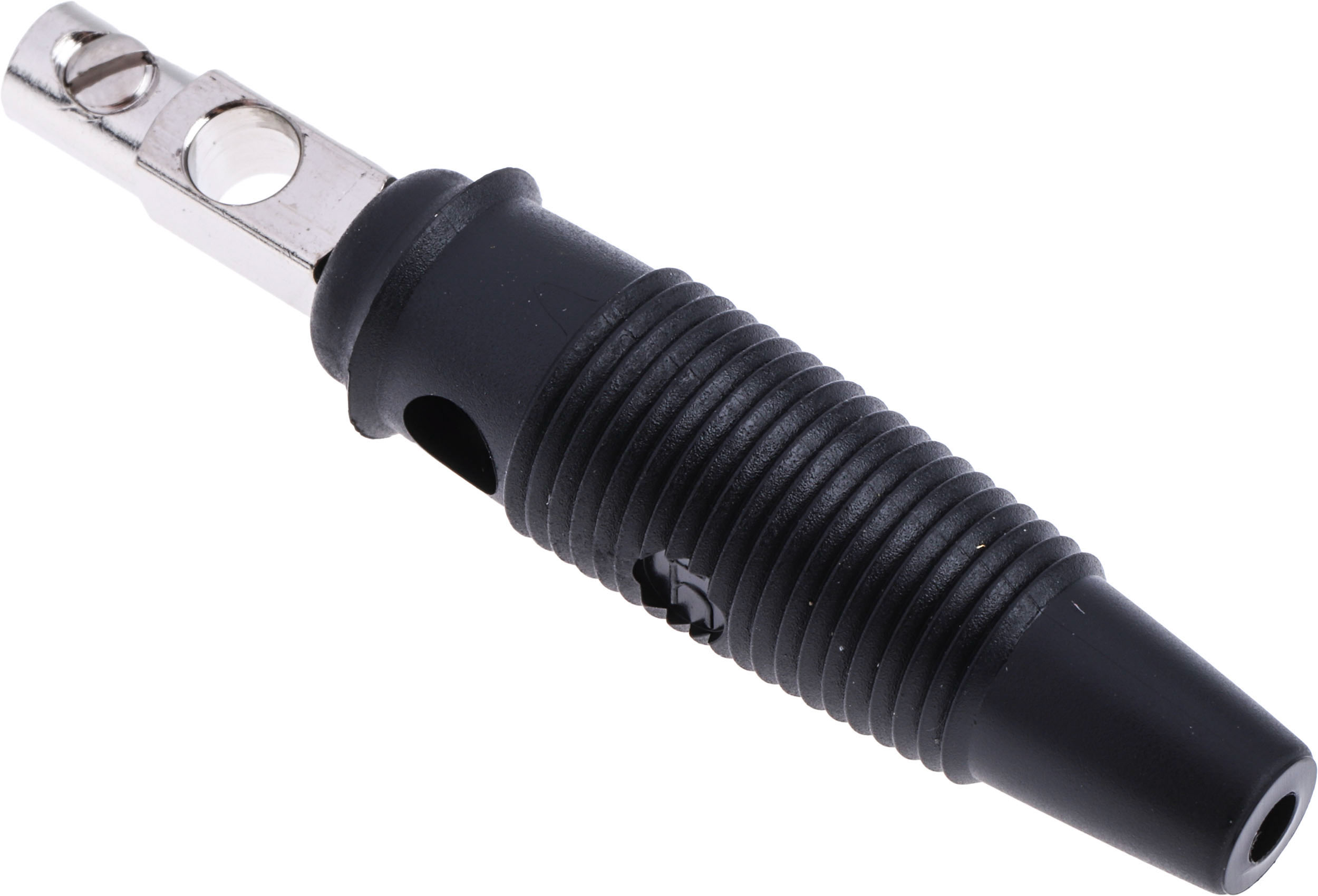 Hirschmann Test & Measurement Black Male Banana Plug, 4 mm Connector, Screw Termination, 16A, 60V dc, Nickel Plating