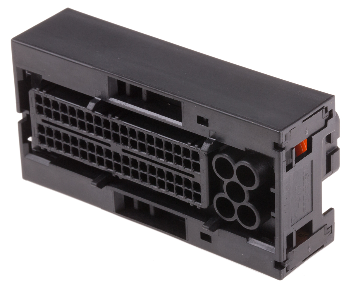 TE Connectivity, Micro Quadlok System Automotive Connector Socket Black Cable Mount 81 Way 1473244-1