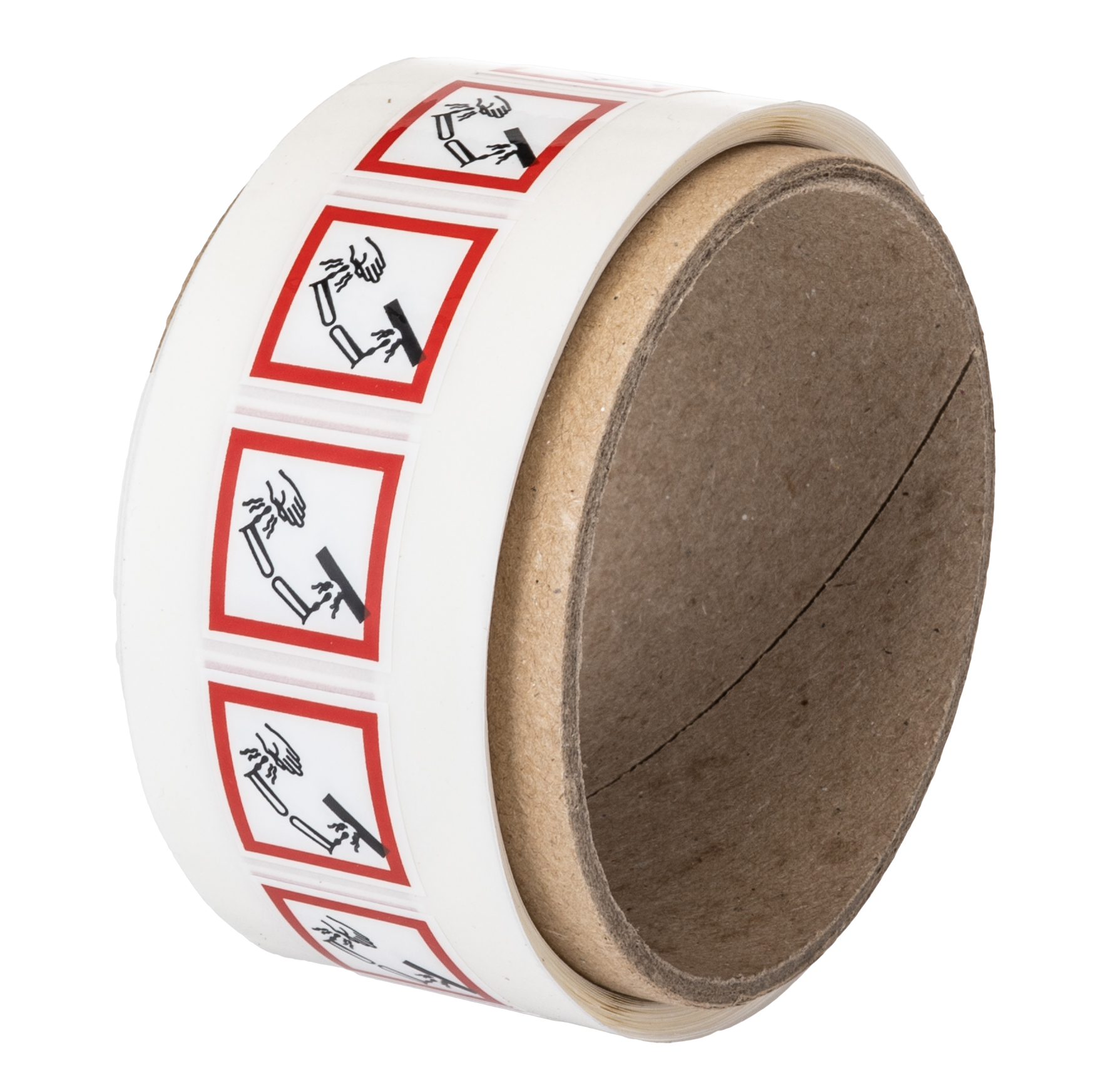 RS PRO Black/Red/White Vinyl Polyester Safety Labels 21 mm x 21mm