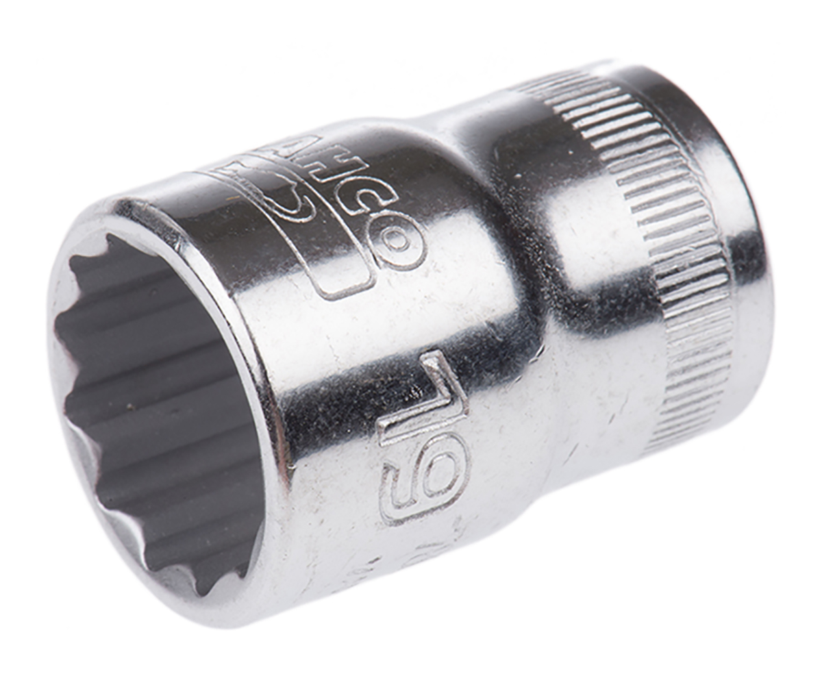 Bahco 1/2 in Drive 19mm Standard Socket, 12 point, 38 mm Overall Length