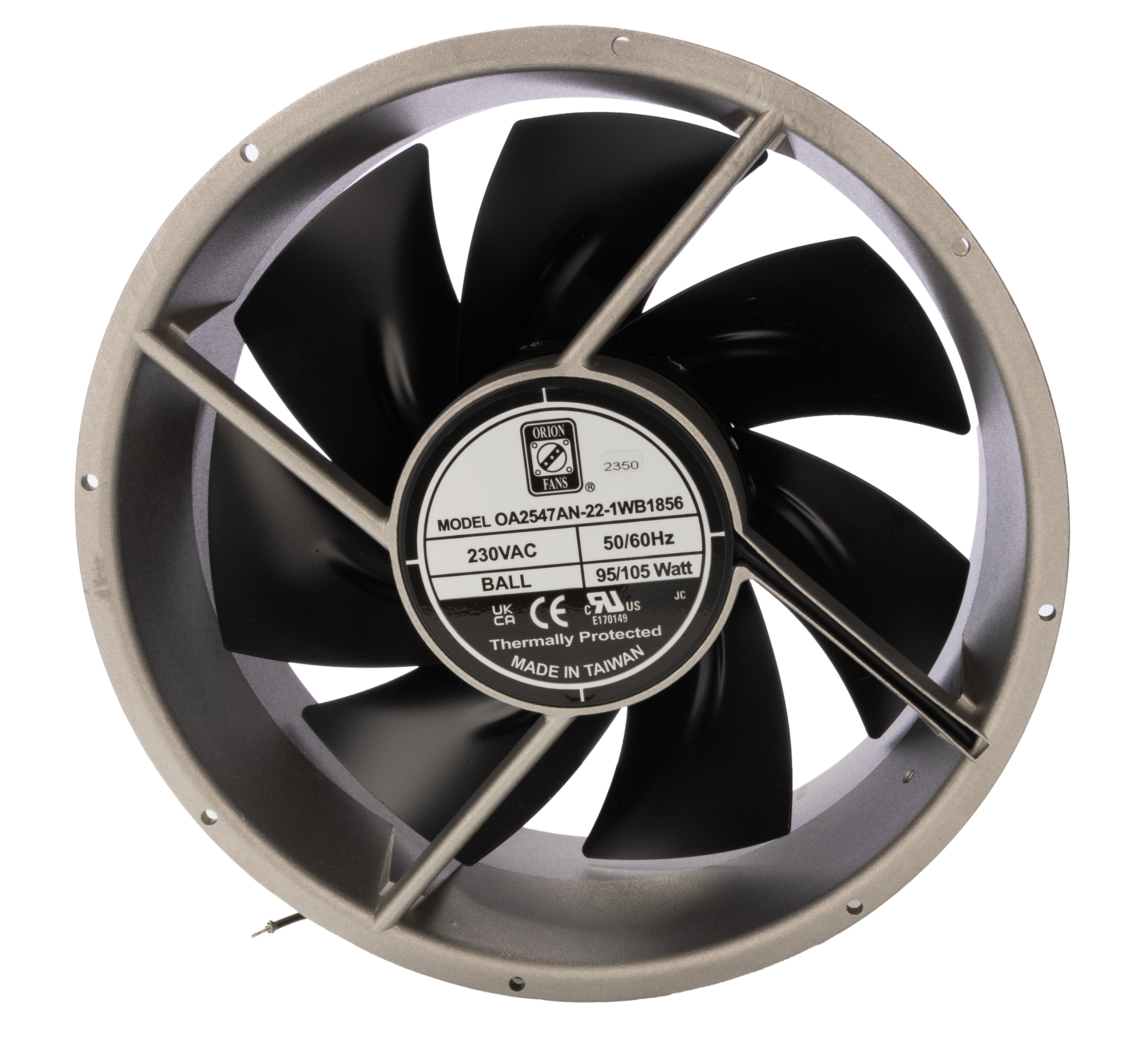 RS PRO Axial Fan, 230 V ac, AC Operation, 1699m³/h, 105W, IP56, 254 x 254 x 89mm