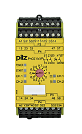 Pilz PNOZ X PNOZ XV3P 2 Auxiliary Contacts Safety Relay 24V dc, Dual-Channel 3 Safety Contacts