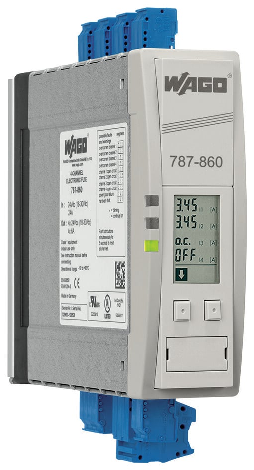 WAGO Electronic Circuit Breaker 6A 24V 787, 4 channels , DIN Rail
