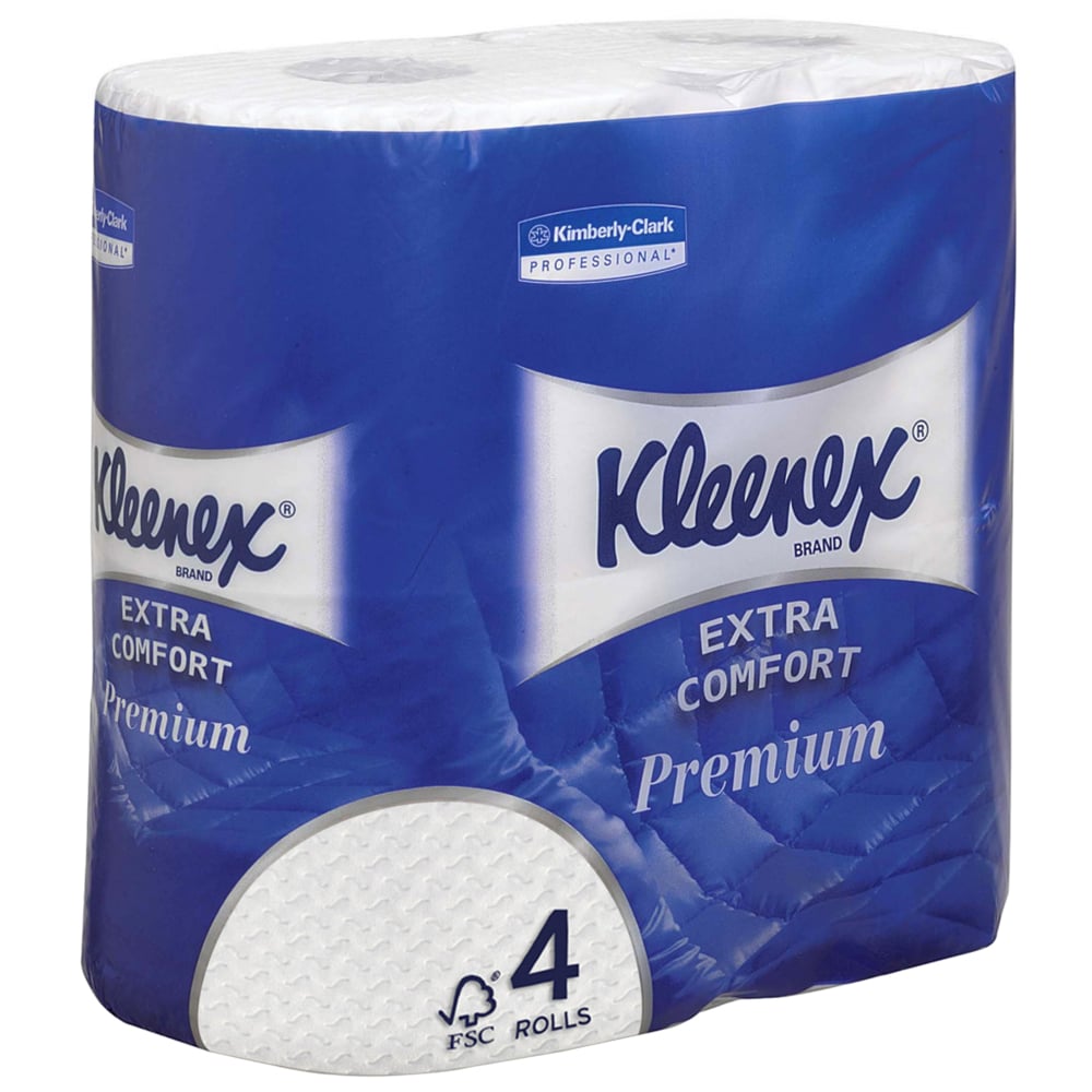 KLEENEX 4 rolls of 3840 Sheets Toilet Roll, 4 ply