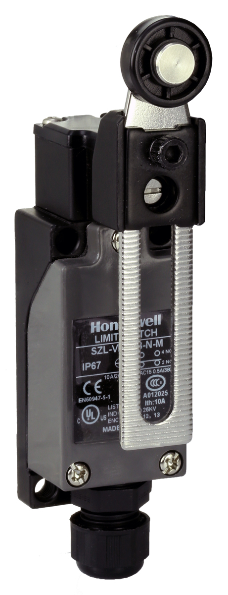 Honeywell SZL-VL Series Adjustable Roller Lever Limit Switch, NO/NC, IP67, SPDT, Metal Housing, 380V ac Max, 220 V dc