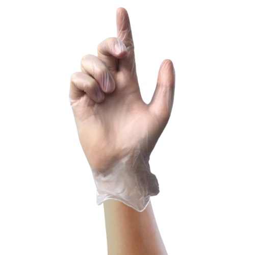 Unigloves Clear Powder-Free Vinyl Disposable Gloves, Size 8, Medium, 100 per Pack