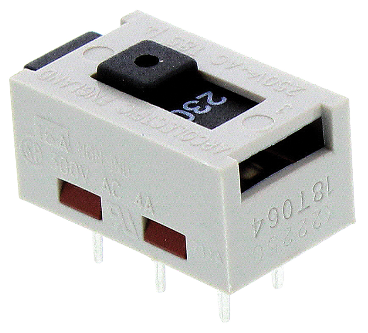 Arcolectric (Bulgin) Ltd PCB Slide Switch DP-CO 16 A @ 250 V ac Slide