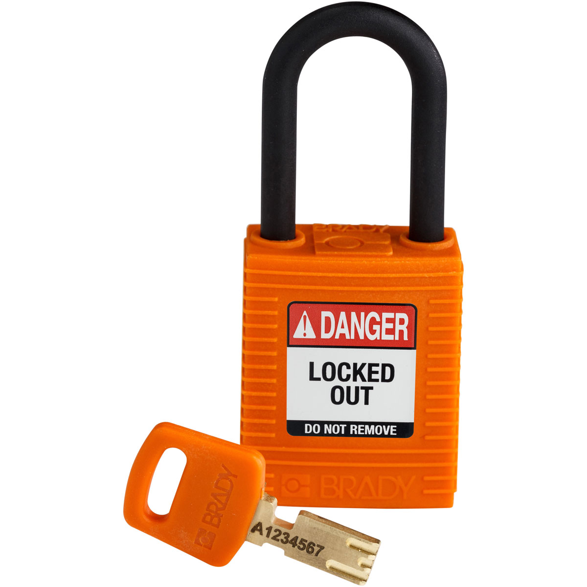 Brady LOTO-101 Key Weatherproof Nylon, Plastic Padlock, 6.35mm Shackle, 38.00mm Body