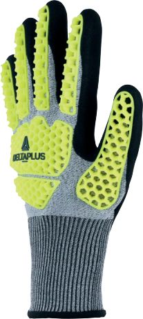 Delta Plus EOS NOCUT VV909 Black, Grey, Yellow Nitrile Work Gloves, Size 8, Nitrile Coating
