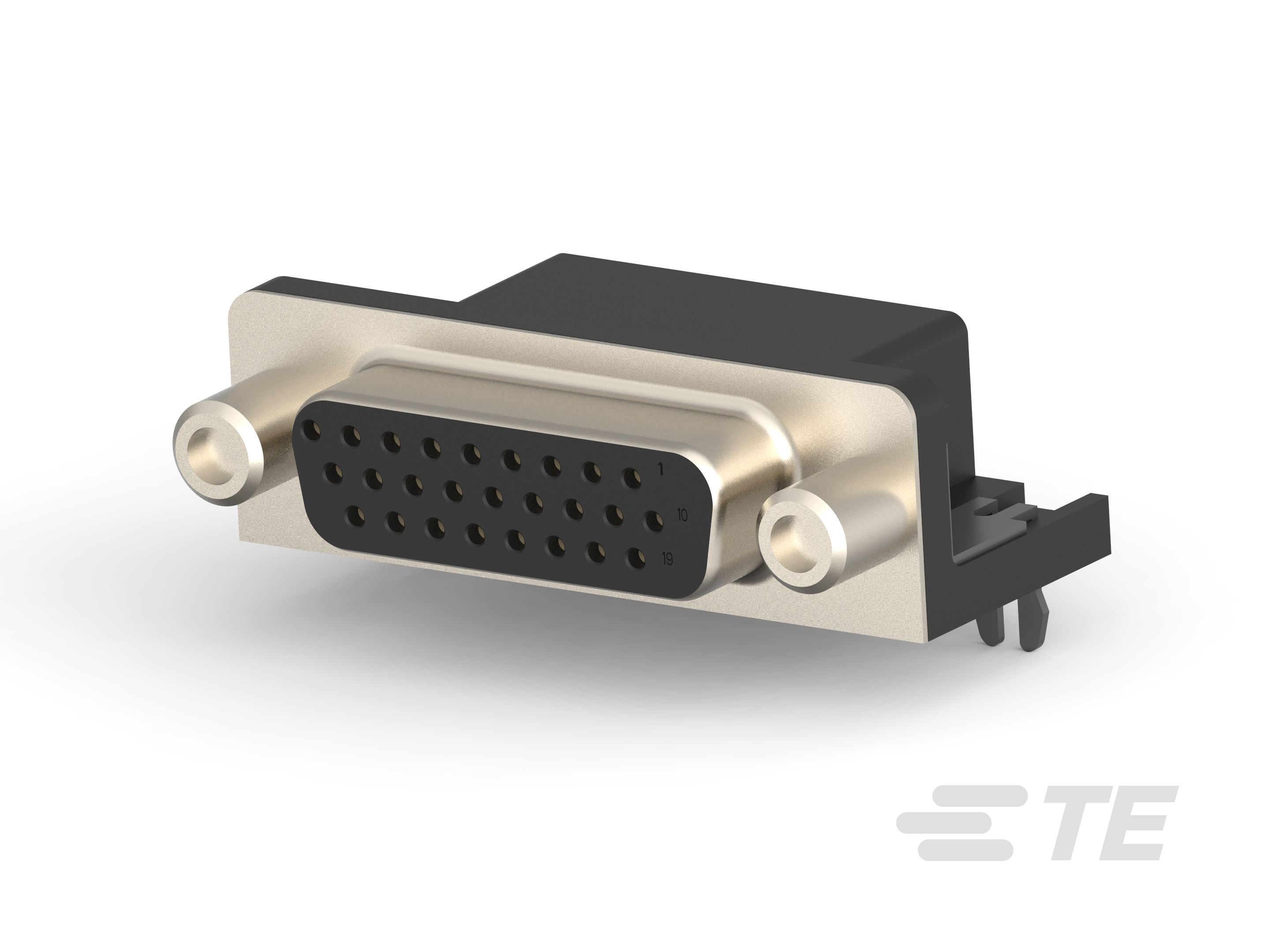 TE Connectivity 26 Way Right Angle D-sub Connector Socket, 2.29mm Pitch, with Boardlocks