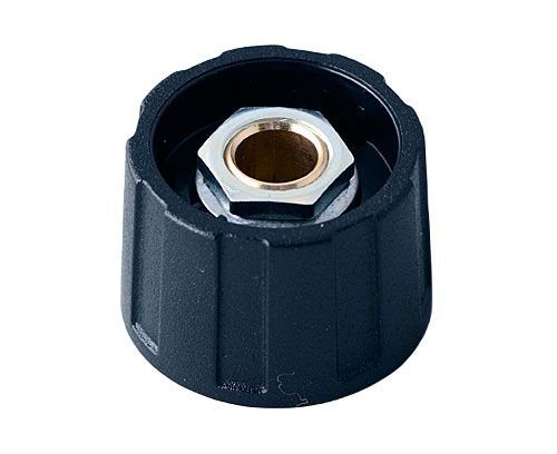 OKW 23mm Black Potentiometer Knob for 6mm Shaft Round Shaft, A2523060