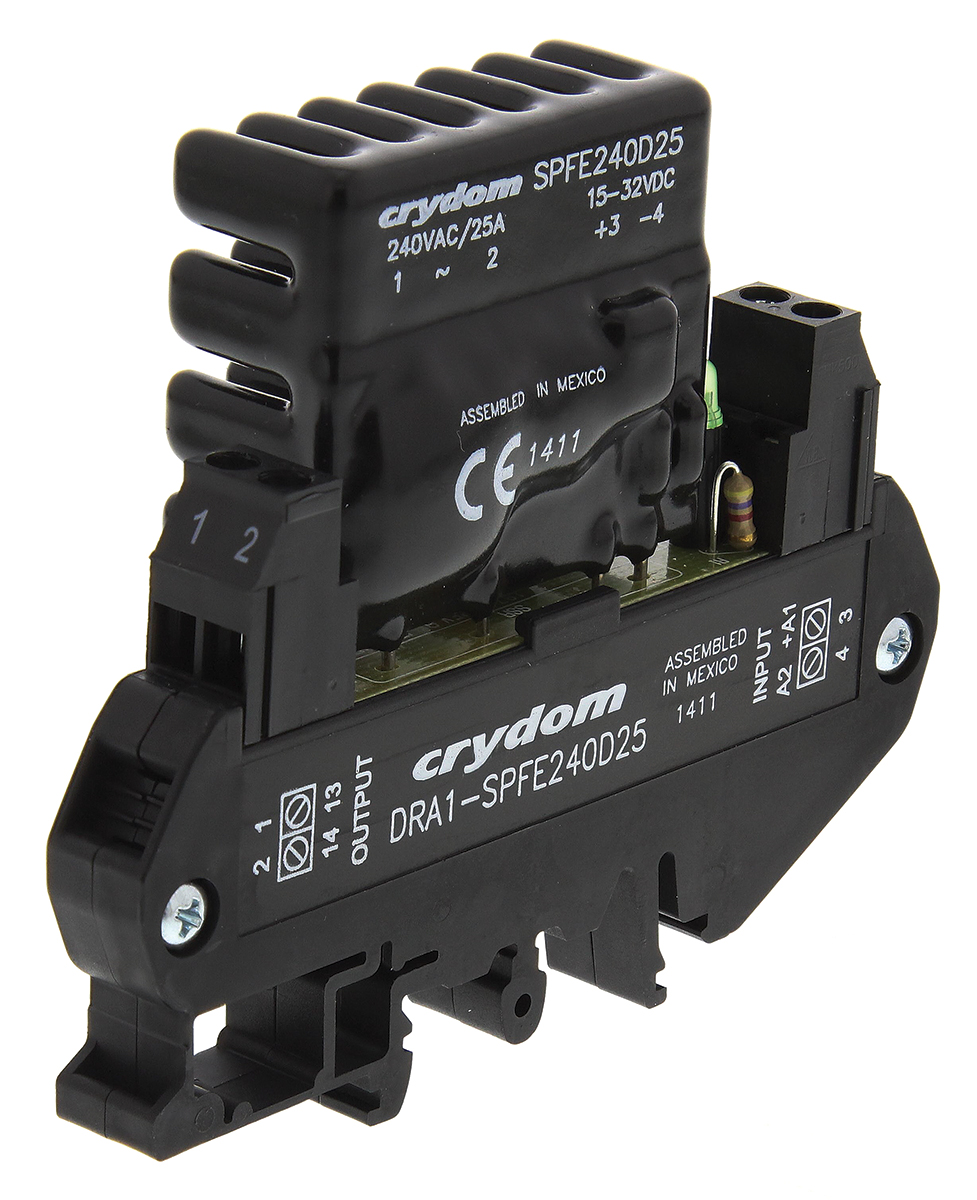 Sensata Crydom Solid State Interface Relay, 32 V dc Control, 10 A rms Load, DIN Rail Mount