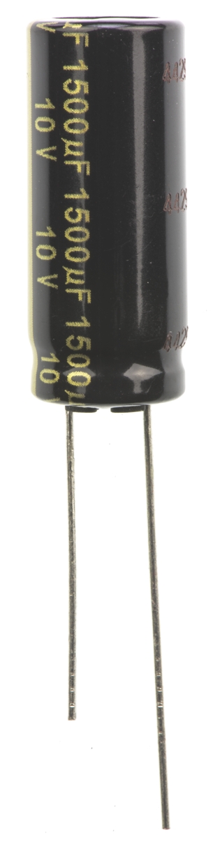 Panasonic 1500μF Aluminium Electrolytic Capacitor 10V dc, Radial, Through Hole - EEUFM1A152L