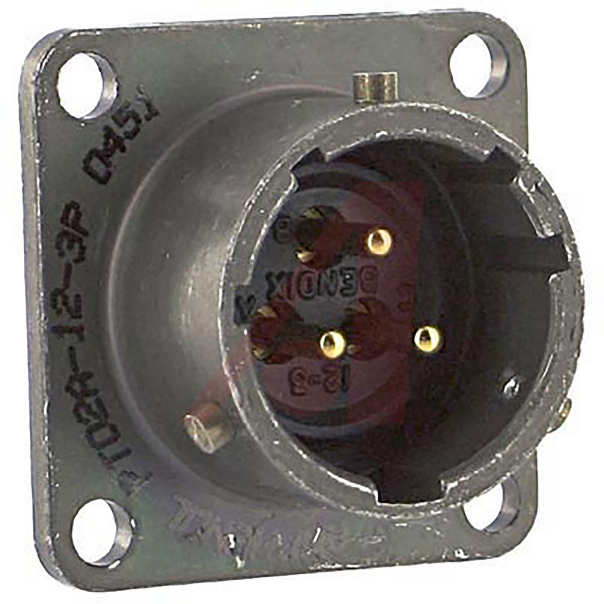 Amphenol Socapex, PT, Copper Alloy 3 Way Panel Mount MIL Spec Circular Connector ReceptacleGreen, Pin Contacts,Shell