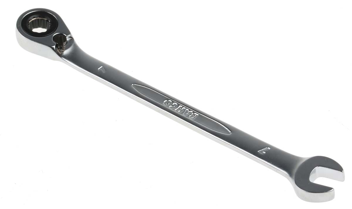 Bahco 1RM Series Ratchet Spanner, 7mm, Metric, Double Ended, 140 mm Overall