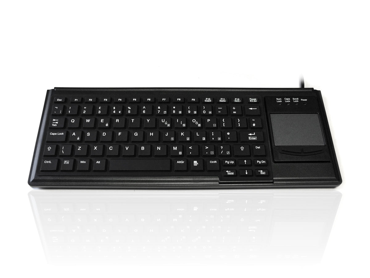 Ceratech KYB500-K82F-UB Wired USB Compact Touchpad Keyboard, QWERTY (UK), Black