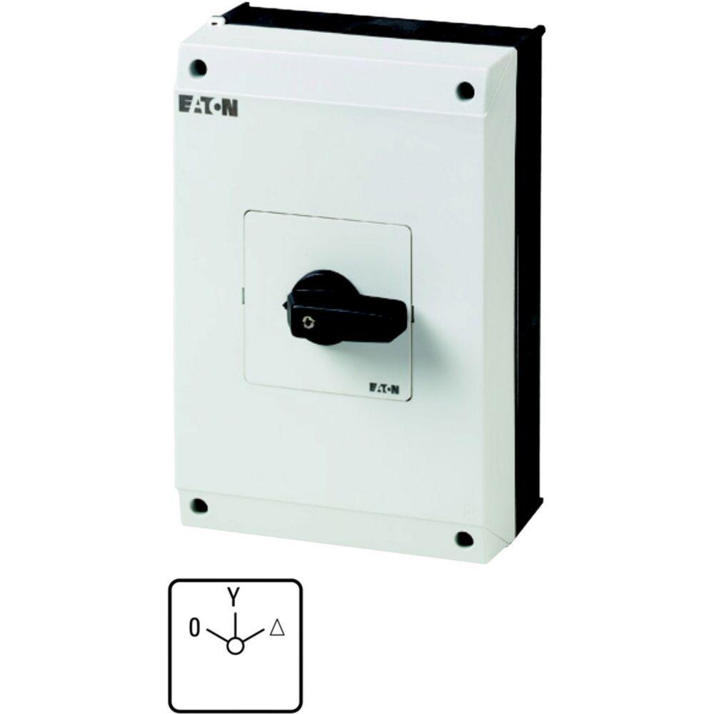 Eaton, 3P 3 Position 60° Star Delta Cam Switch, 690V (Volts), 63A, Short Thumb Grip Actuator