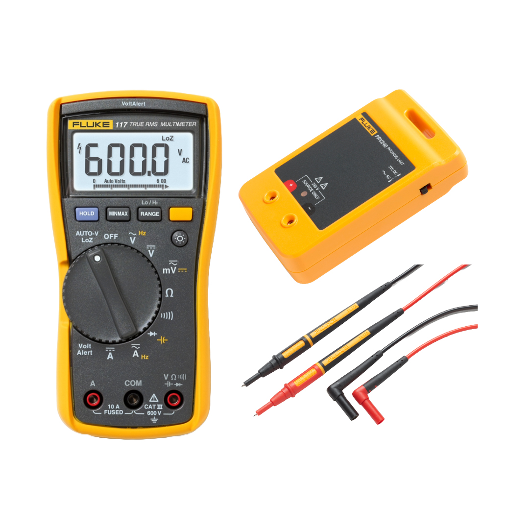 Fluke Fluke 117 Digital Multimeter Kit, 10A ac Max, 10A dc Max, 600V ac Max