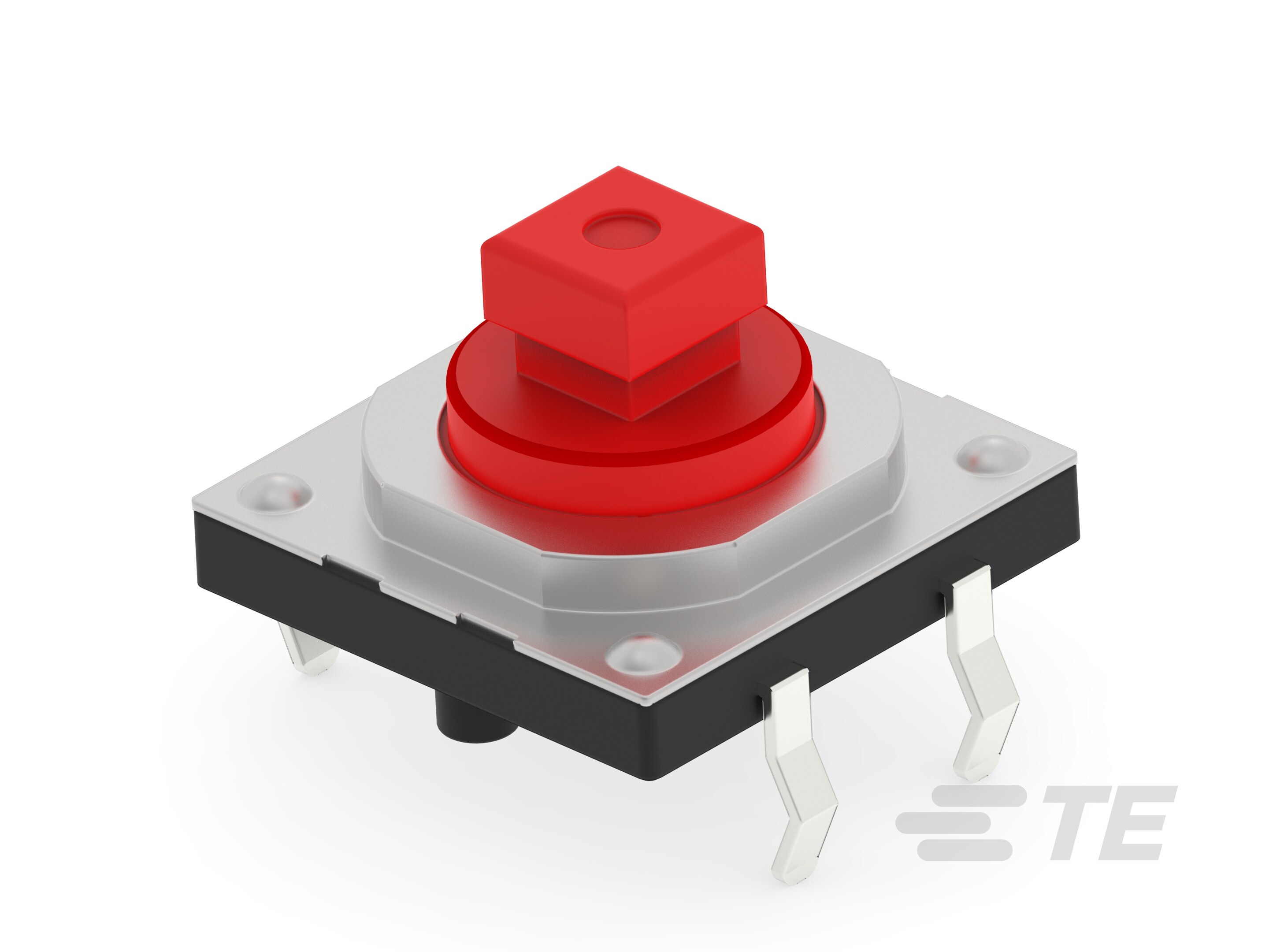TE Connectivity Red Cap Tactile Switch, SPST 50mA 3mm Through Hole