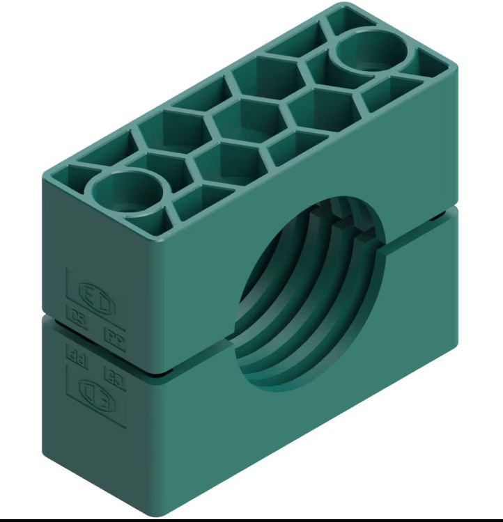 Parker Double Hydraulic Pipe Clamp for 48.3mm tube, RCP448.3X