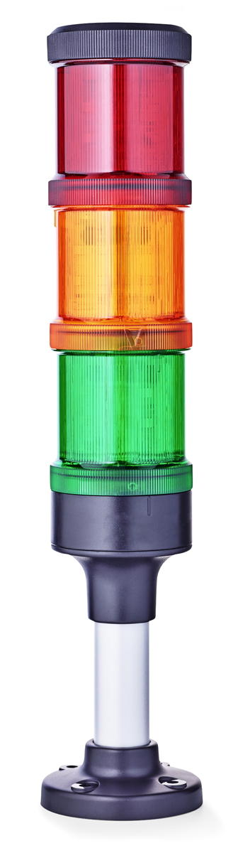 AUER Signal ECOmodul60 Series Red/Green/Amber Signal Tower, 3 Lights, 24 V ac/dc, Base Mount