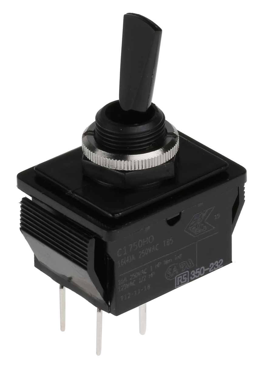 Arcolectric (Bulgin) Ltd Toggle Switch, Panel Mount, On-Off, DPST, Tab Terminal