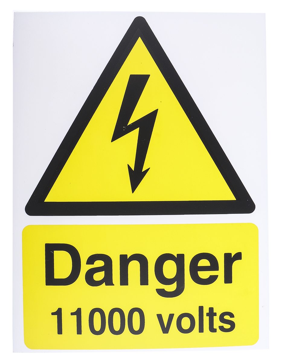 RS PRO Electrical Hazard Warning Sign (English)
