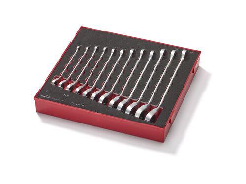 Teng Tools 12-Piece Spanner Set, 8 mm, 9 mm, 10 mm, 11 mm, 12 mm, 13 mm, 14 mm, 15 mm, 16 mm, 17 mm, 18 mm, 19 mm