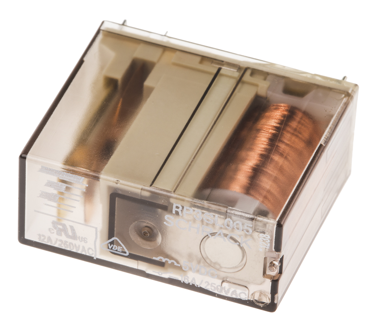 TE Connectivity PCB Mount Power Relay, 5V dc Coil, 16A Switching Current, SPST