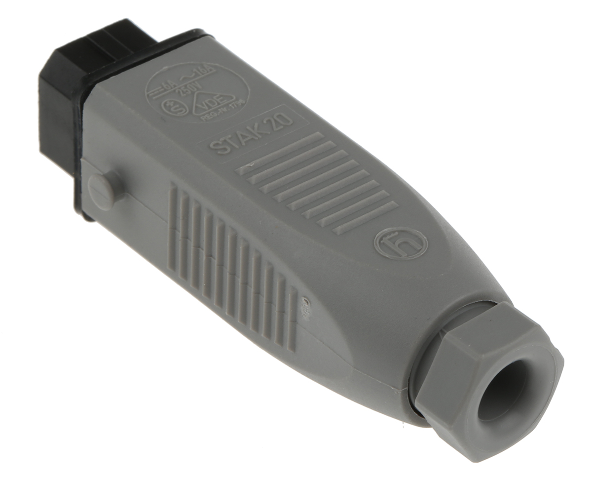 Hirschmann, ST IP54 Black, Grey Cable Mount 2P + E Heavy Duty Power Connector Socket, Rated At 16A, 250 V