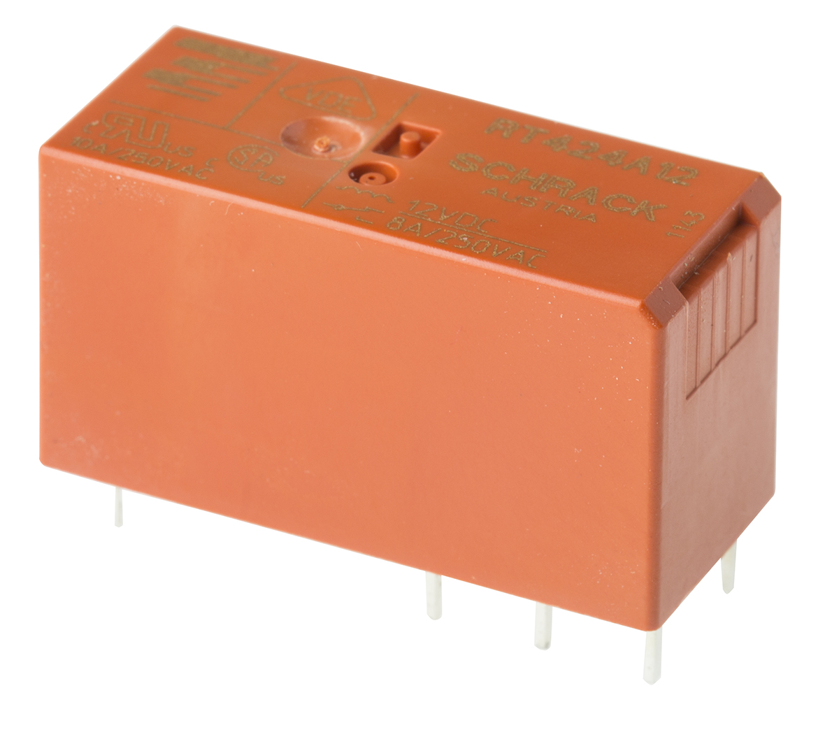TE Connectivity PCB Mount Latching Power Relay, 12V dc Coil, 8A Switching Current, DPDT