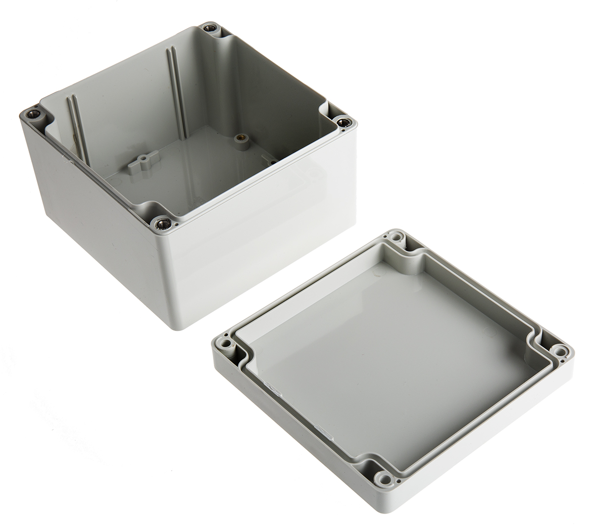 Hammond 1554 Series Grey ABS Enclosure, IP66, Grey Lid, 120 x 120 x 80.5mm