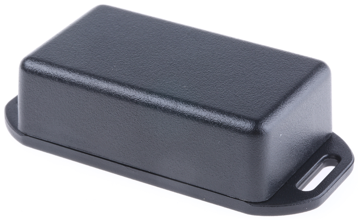 Hammond 1551 Series Black ABS Enclosure, IP54, Flanged, Black Lid, 60 x 35 x 20mm