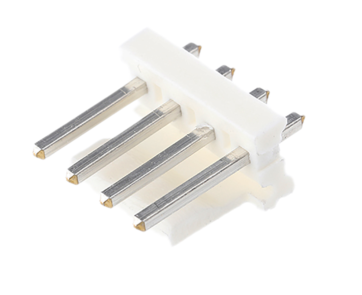 TE Connectivity MTA-156 Series Straight Through Hole Pin Header, 4 Contact(s), 3.96 mm Pitch, 1 Row, Unshrouded