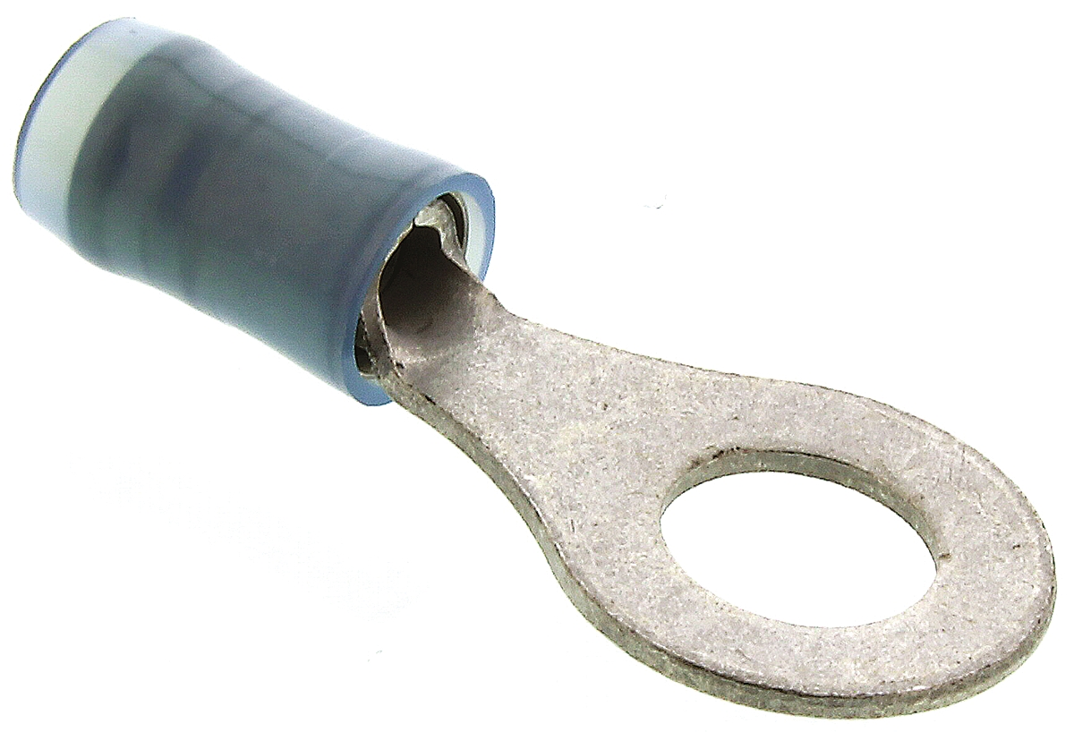 TE Connectivity, PIDG Insulated Ring Terminal, M6 Stud Size, 1mm² to 2.6mm² Wire Size, Blue