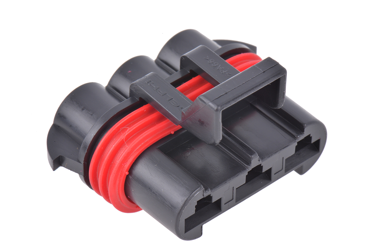 Delphi, Metri-Pack 630 Automotive Connector Socket Black Cable Mount 3 Way, Crimp Termination 12124685