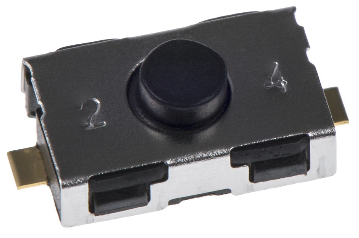 C & K IP50 Button Tactile Switch, SPST 10 mA @ 32 V dc 0.8mm Surface Mount