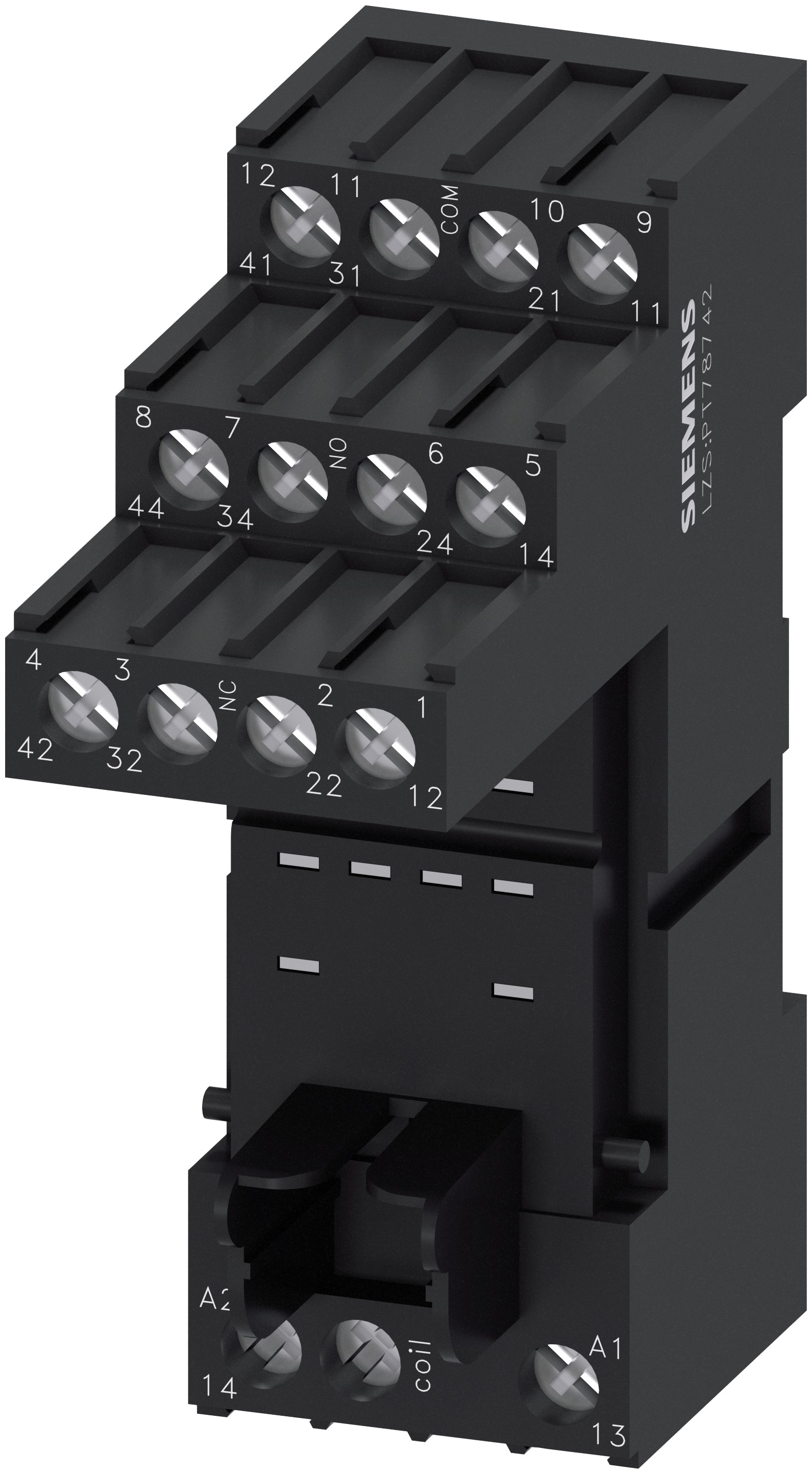 Siemens Snap-On Rail Mount Relay Socket, for use with PT Series
