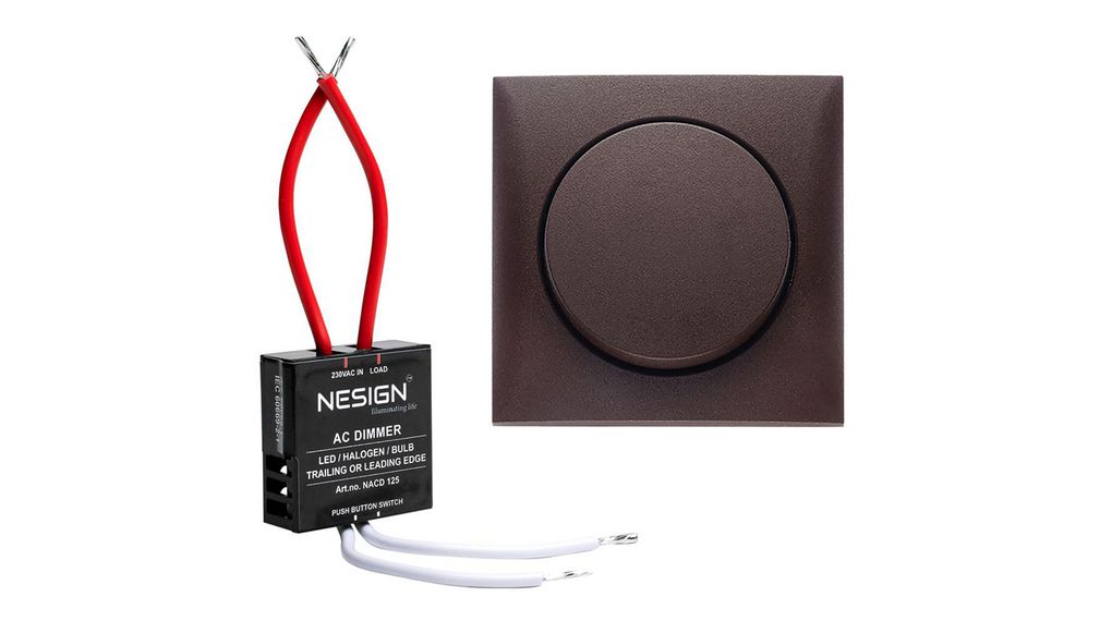 Berker 1 Gang Round Push Button Operator Dimmer Switch 500mA, 230V ac, 125W