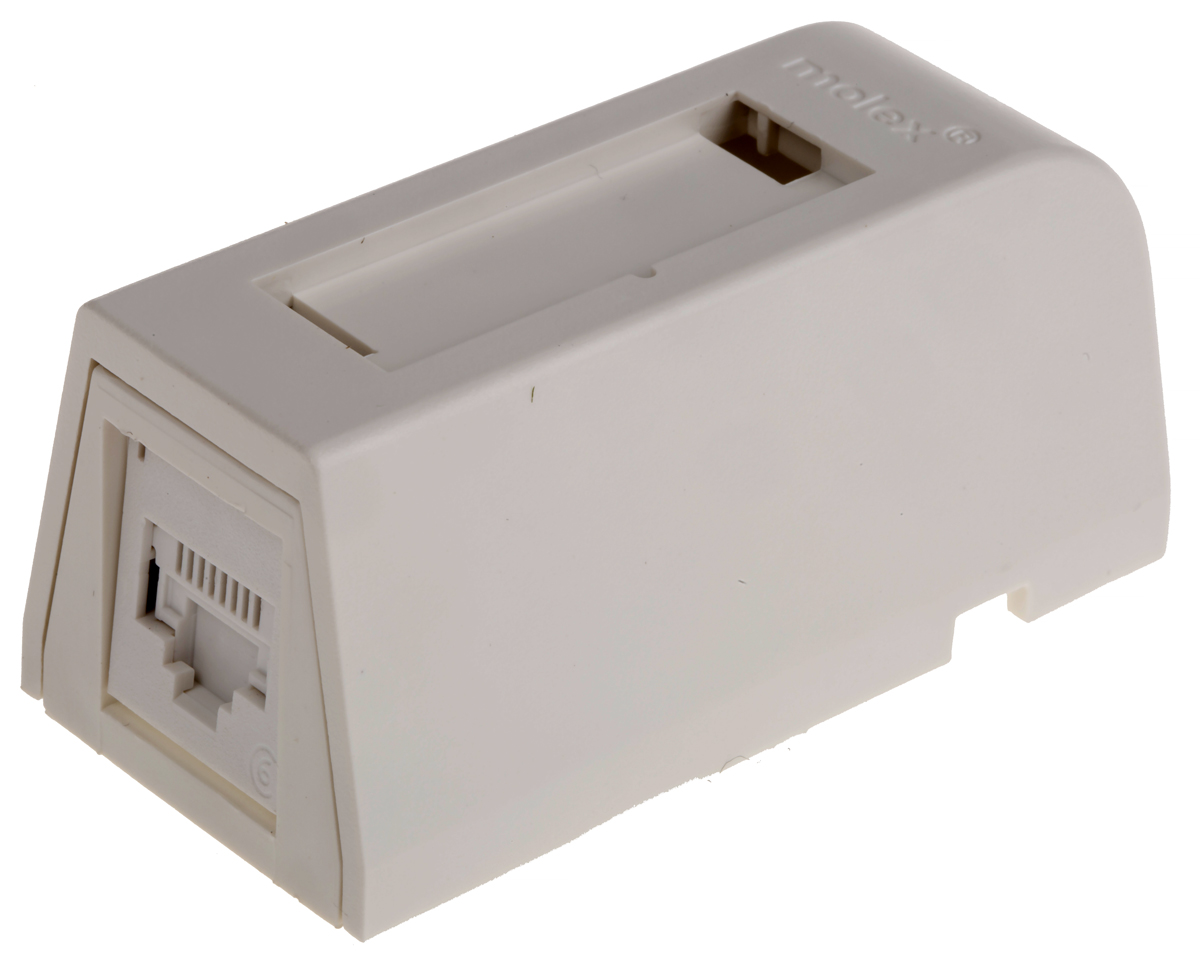 Molex Premise Networks Cat6 1 Way RJ45 Surface Box,With UTP Shield Type