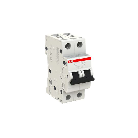 ABB System Pro M Compact S200 MCB, 2P, 6A Curve B, 400V AC, 6 kA Breaking Capacity