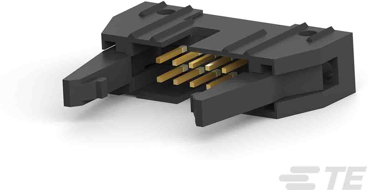 TE Connectivity AMP-LATCH Series Straight Through Hole PCB Header, 10 Contact(s), 2.54 mm Pitch, 2 Row, Shrouded