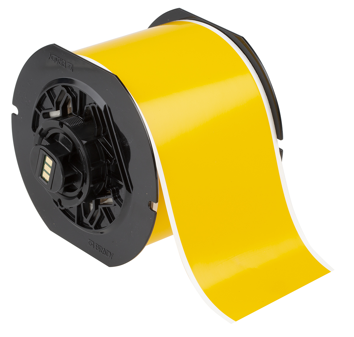 Brady B-7569 Vinyl Yellow Label Roll, 75mm Width, 1 Roll Qty