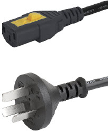 Schurter IEC C13 Socket to Type I Chinese Plug Power Cord, 2m