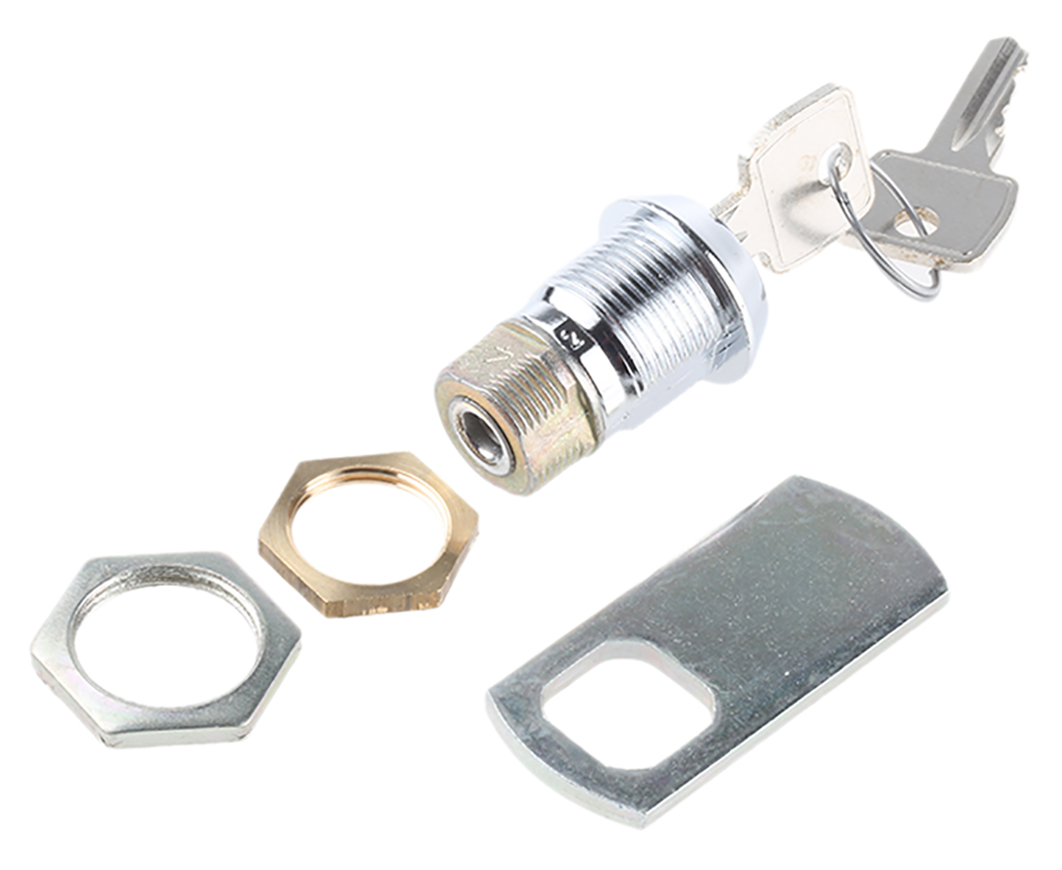 Euro-Locks a Lowe & Fletcher group Company Camlock, 19mm Panel-to-Tongue, 20.1 x 17.6mm Cutout, Key Unlock