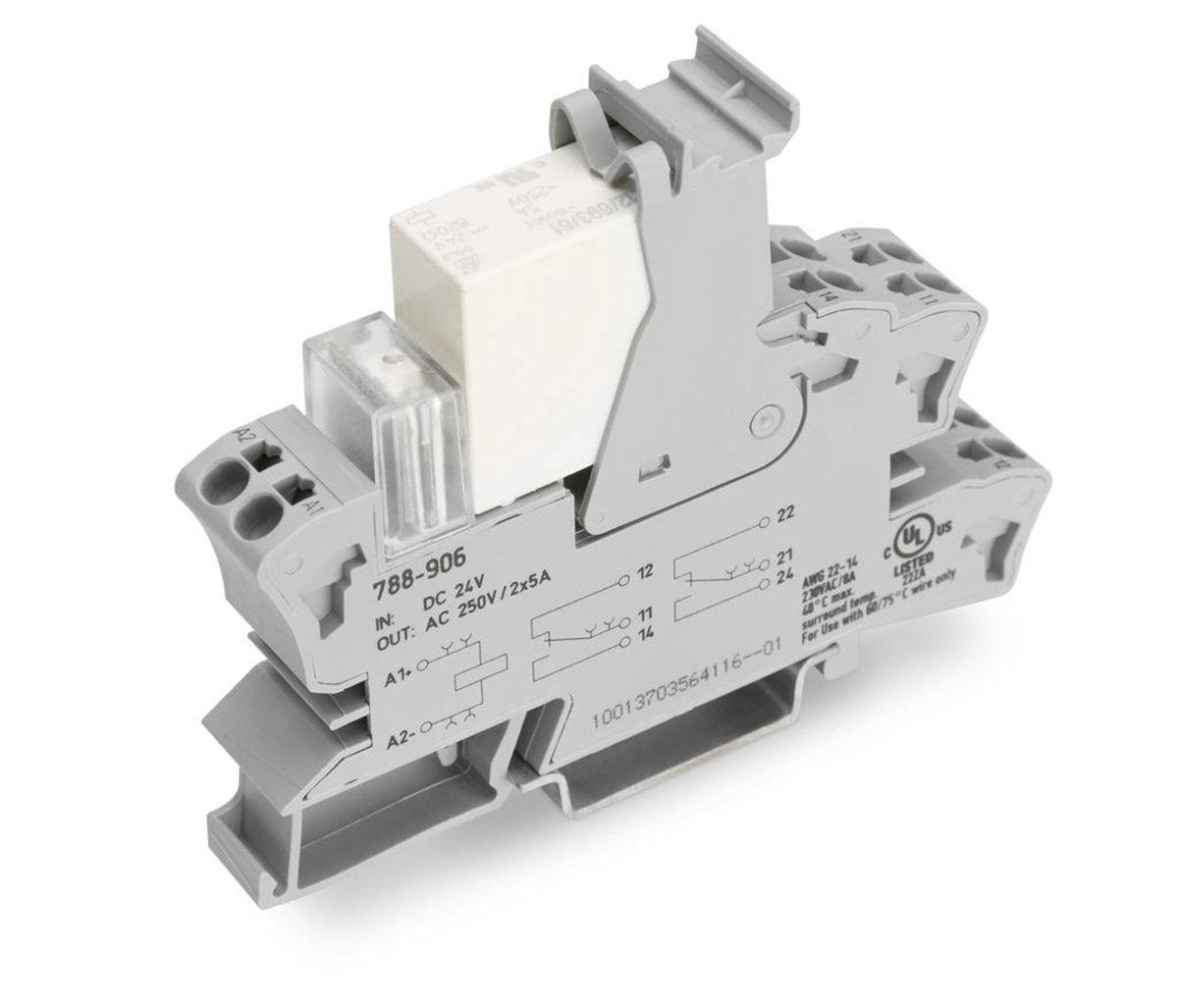 WAGO 788 Series Safety Relay, DIN Rail Mount, 24V dc Coil, 30mA Load