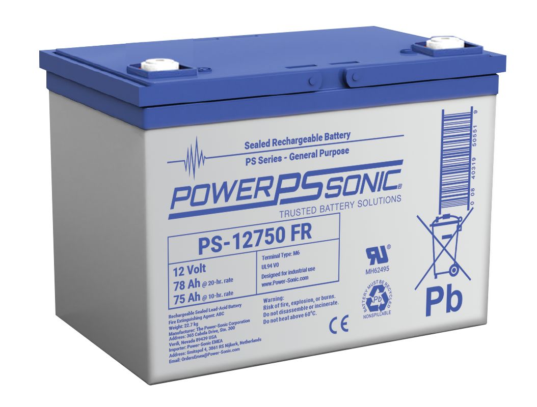 Power Sonic 12V M6 Sealed Lead Acid Battery, 78Ah