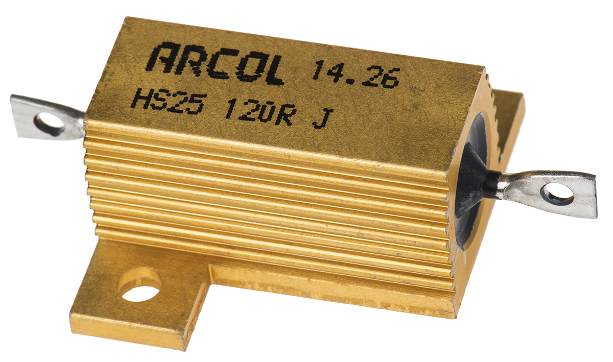 Arcol, 120Ω 25W Wire Wound Chassis Mount Resistor HS25 120R J ±5%