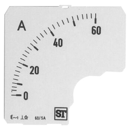 Sifam Tinsley Meter Scale For Use With 72 x 72 Analogue Panel Ammeter